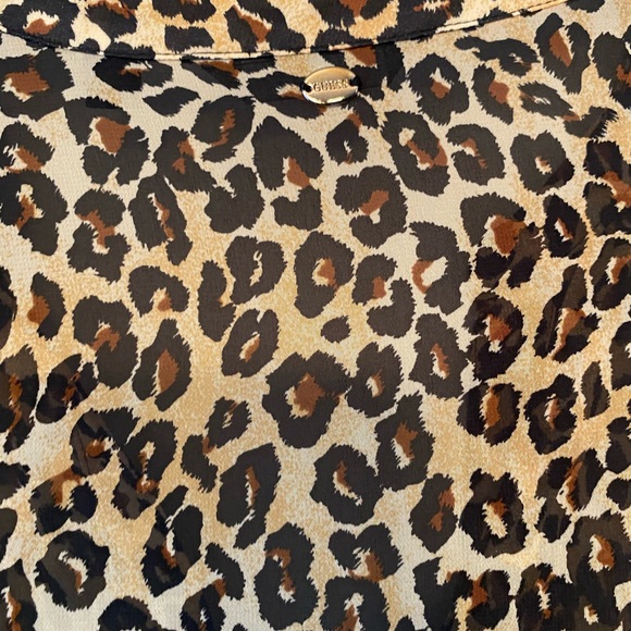 GUESS Medium Leopard Animal Pattern long sleeve blouse - Picture 4 of 7